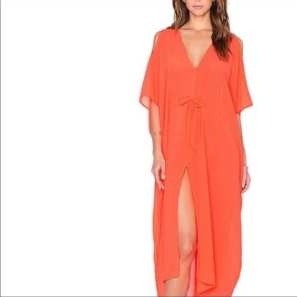 Lagent by Agent Provocateur Holly neon orange kaftan coverup OS NWT - Picture 1 of 5
